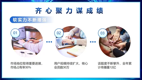 蓝色科技风不忘初心梦想启航年会PPT模板