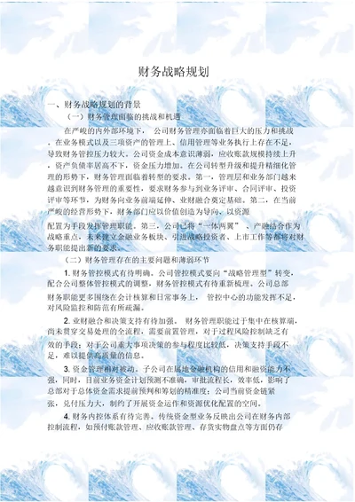 公司财务战略规划