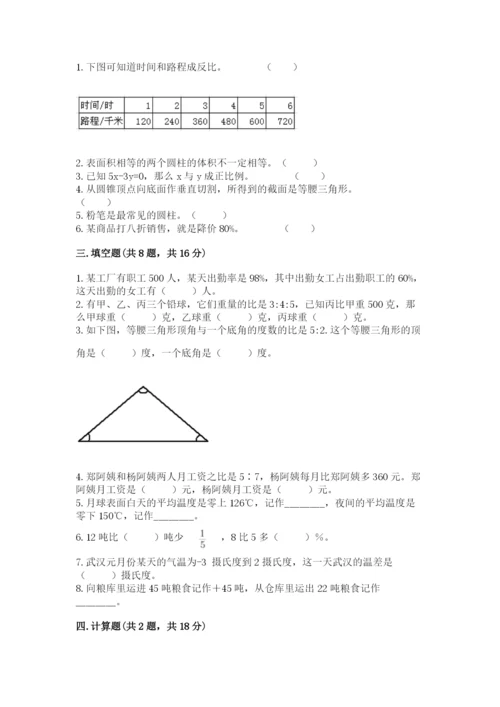 西林县六年级下册数学期末测试卷附精品答案.docx
