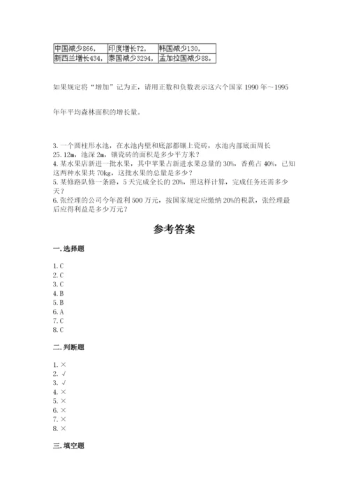 六年级下册数学期末测试卷及完整答案【有一套】.docx