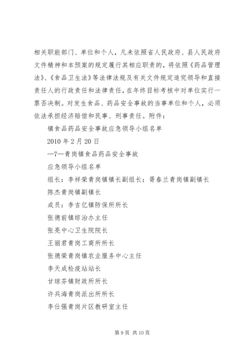 鲤鱼江镇食品药品安全突发事故应急预案 (4).docx