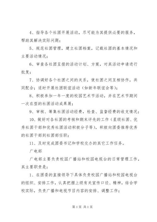 学校团委会机构设置及干部职责.docx