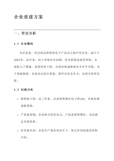 企业的重建方案