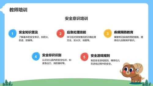 蓝色卡通风可爱卡通幼儿园教学活动PPT模板