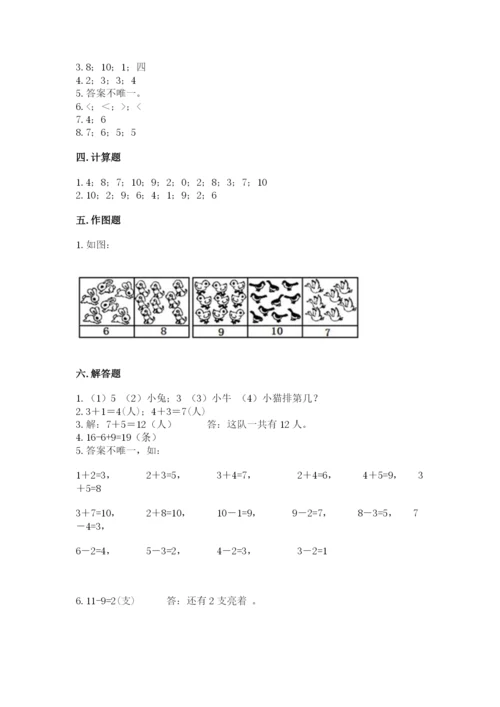 小学数学试卷一年级上册数学期末测试卷【轻巧夺冠】.docx