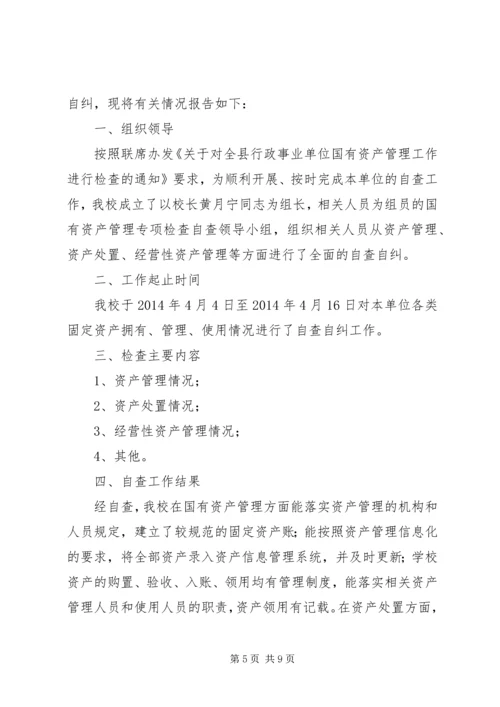 国有资产管理专项检查自查报告.docx