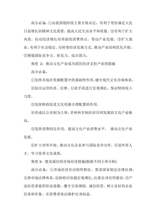 高中政治七大专题答题模板汇总.docx