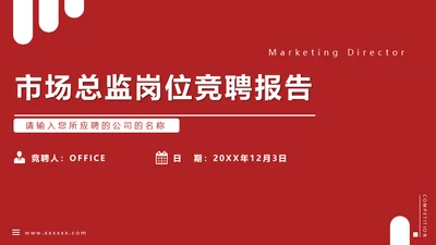 市场总监岗位竞聘报告通用PPT模板