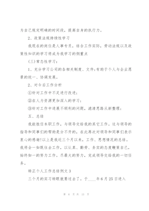 转正个人工作总结例文5篇.docx