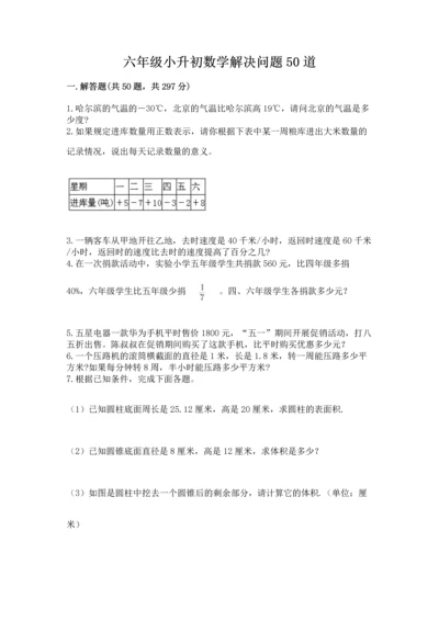 六年级小升初数学解决问题50道及完整答案（典优）.docx