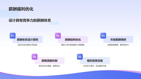 蓝色渐变风人资行政行业年中工作总结PPT模板