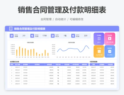 销售合同管理及付款明细表