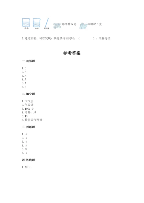 教科版小学三年级上册科学期末测试卷【综合题】.docx