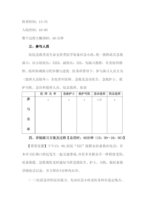 关于医院急救中心急救演练方案.docx