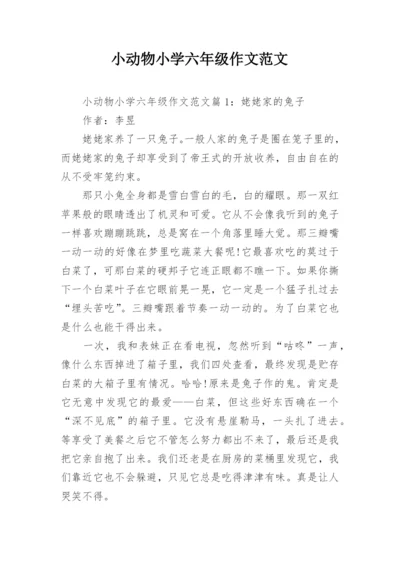 小动物小学六年级作文范文.docx