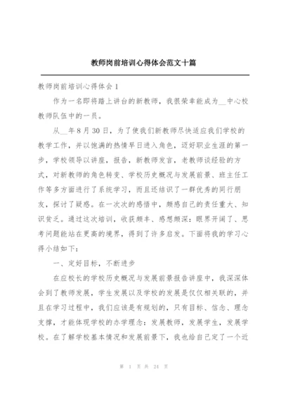 教师岗前培训心得体会范文十篇.docx