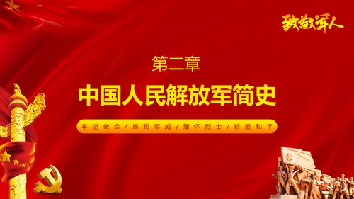 八一建军节致敬军人缅怀烈士通用PPT模板