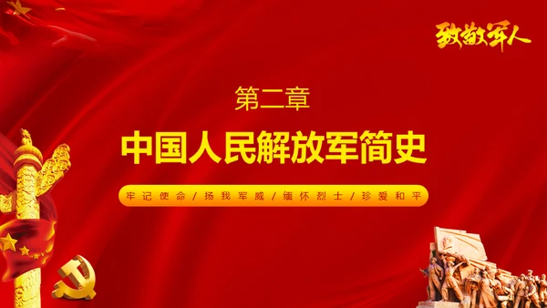八一建军节致敬军人缅怀烈士通用PPT模板