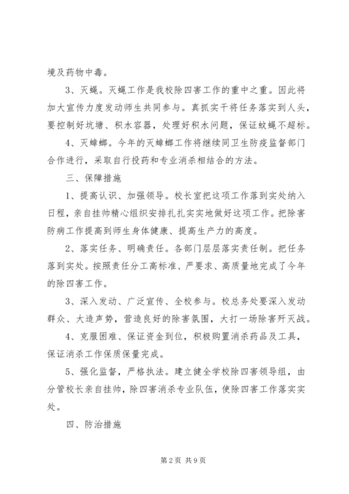 方上桥中学除四害工作计划.docx