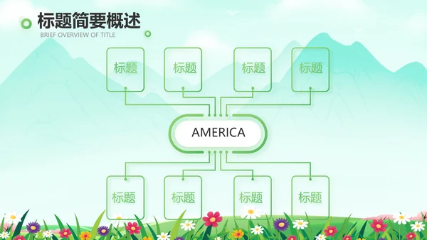 绿色清新相约春天春季旅游相册PPT