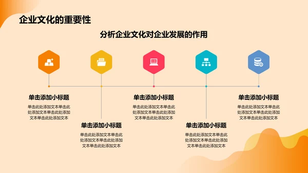 橙色插画风企业文化培训PPT模板