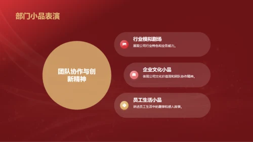 红色奢华时尚企业年会节目介绍PPT