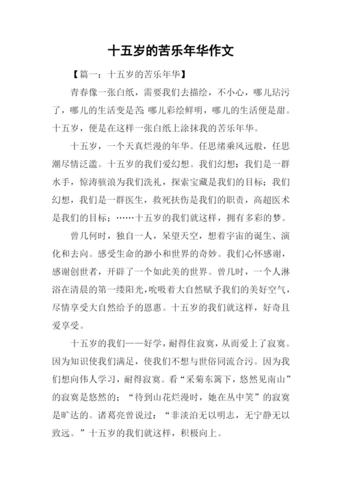 十五岁的苦乐年华作文.docx
