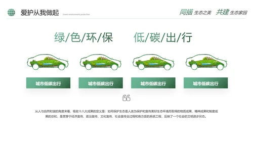 绿色简约生态文明建设生态环保培训ppt模板