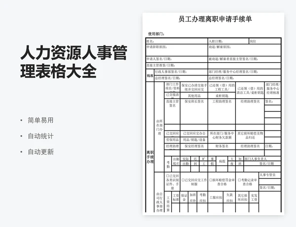 人力资源人事管理表格大全