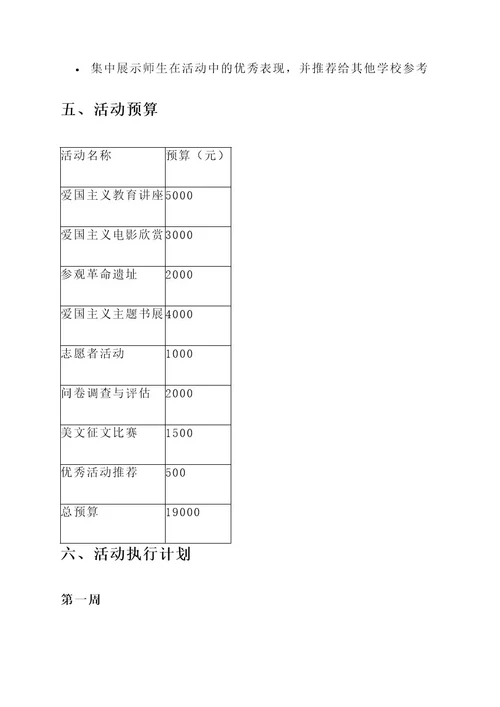 芷江爱国主义教育活动方案