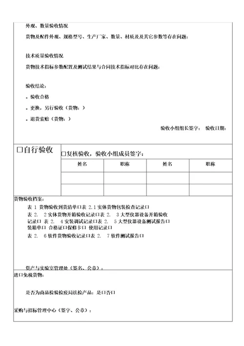 货物验收报告模板