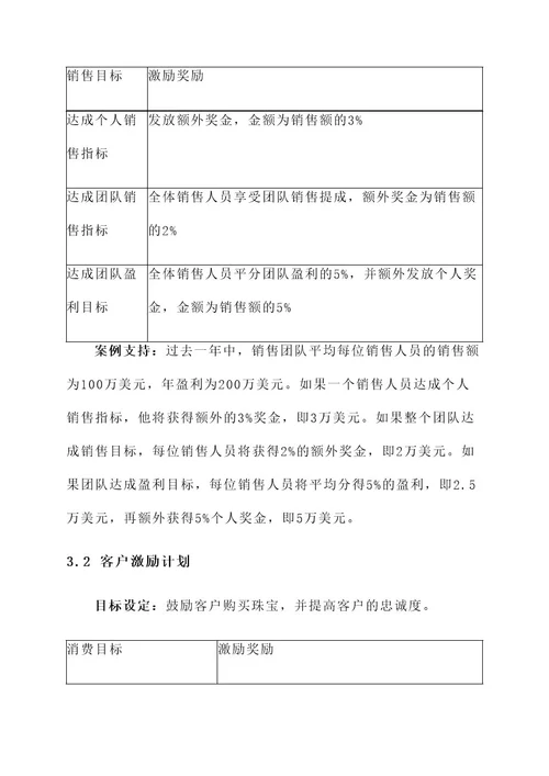 珠宝营销激励方案