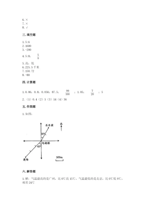 小升初六年级期末试卷及完整答案【名校卷】.docx