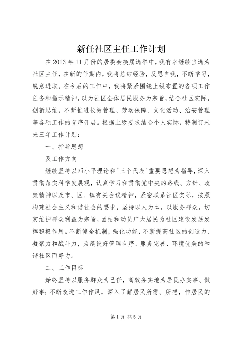 新任社区主任工作计划.docx