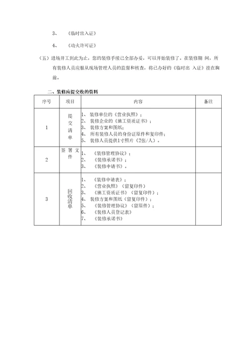 物业客户装修管理规程