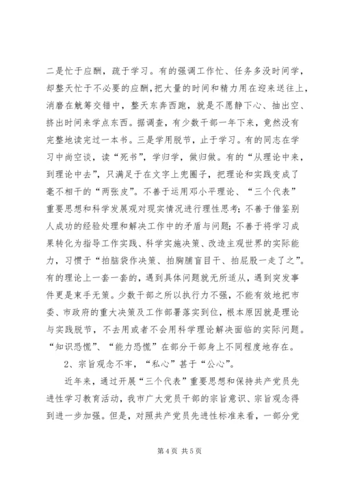 市党干部作风建设小结提纲.docx
