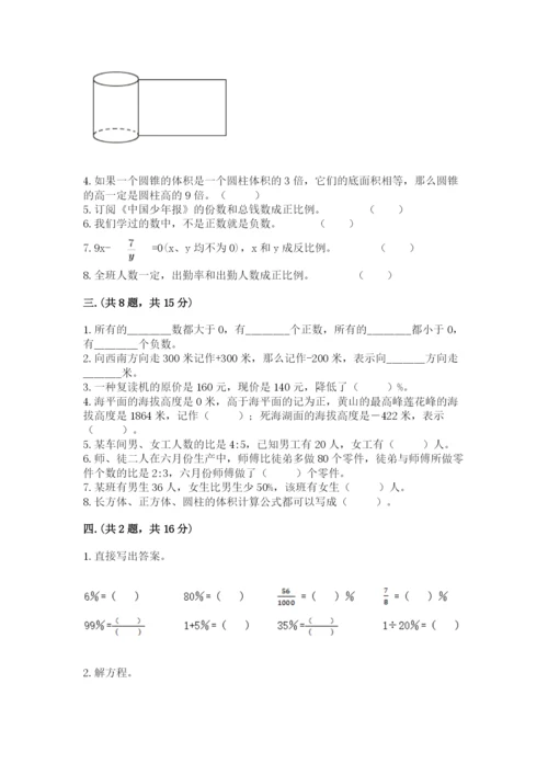 苏教版数学小升初模拟试卷及参考答案（完整版）.docx