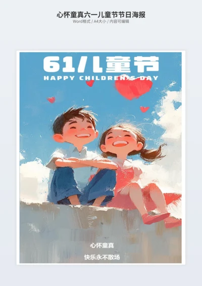心怀童真六一儿童节节日海报