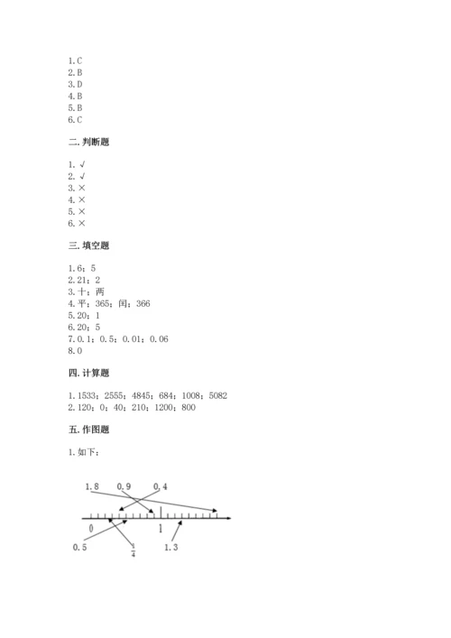 小学三年级下册数学期末测试卷及答案（考点梳理）.docx