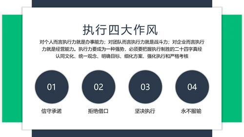 企业执行力培训工作汇报PPT模板