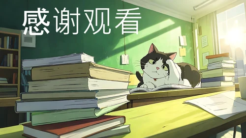 深绿色插画风备战中考PPT模板