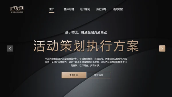 黑金高档金融商业活动策划执行方案PPT