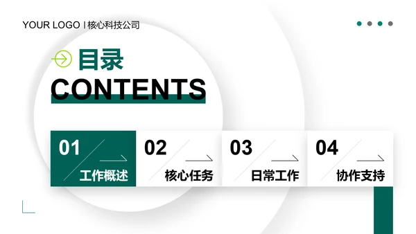绿色简约几何通用工作总结PPT模板