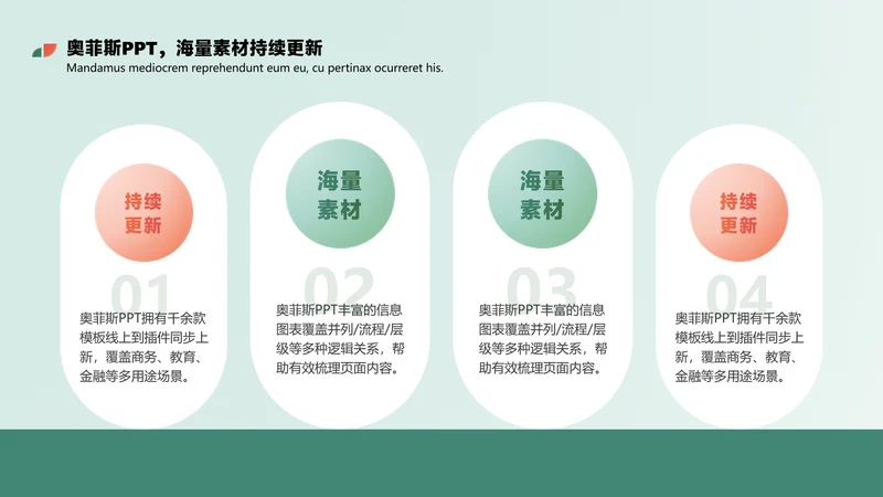 简约风并列关系流程关系4项PPT单页