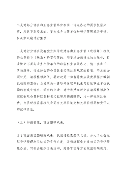 社会组织清理整顿自查报告.docx