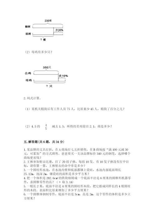 苏教版六年级下册数学期中测试卷1套.docx