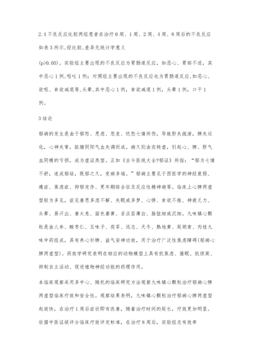 九味镇心颗粒治疗郁病心脾两虚型临床观察.docx