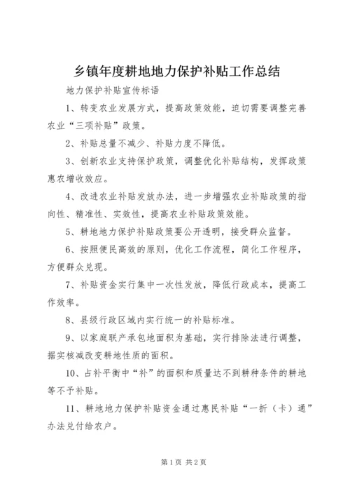 乡镇年度耕地地力保护补贴工作总结.docx