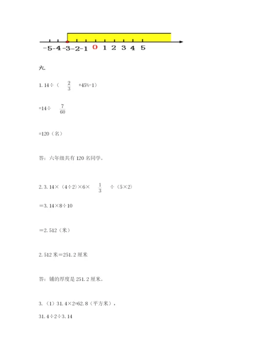 小学六年级数学摸底考试题附答案（b卷）.docx