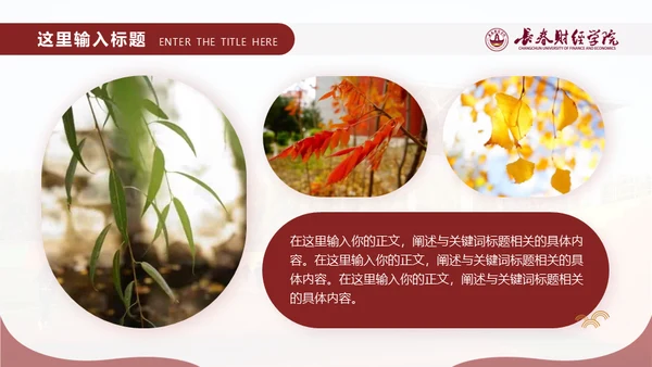 长春财经学院，博学厚德自强不息通用PPT模板